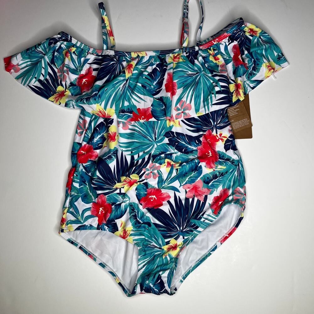 Wantdo One Piece Off Shoulder Girls Swimsuit New 12